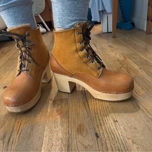 Swedish Hasbeens hippie lace up boot